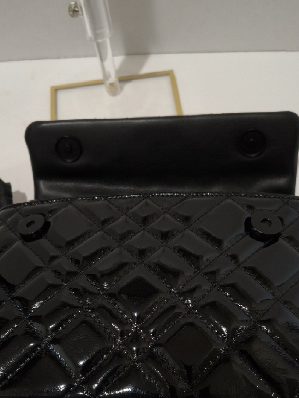 Kurt Geiger Black Quilted Patent Shoulder Bag with Chain And Crossbody Strap - Picture 12 of 17
